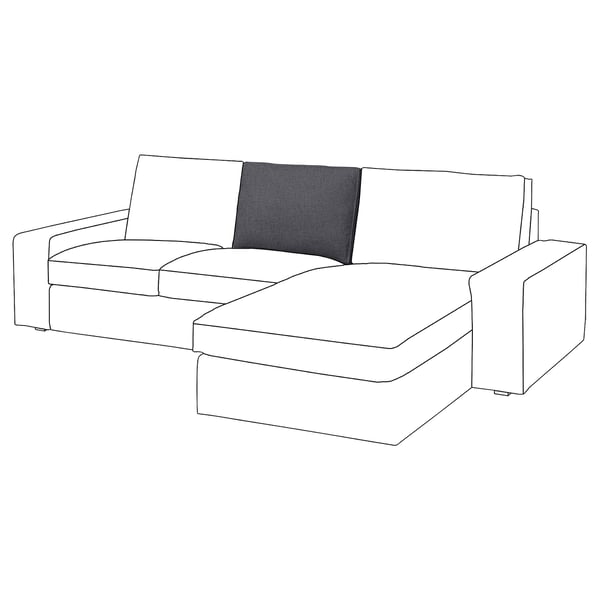 Sofa KIVIK, grisa eta zuria, diseinu modernoa eta minimalista, lerro dotoreak, kuxin trukagarriak.