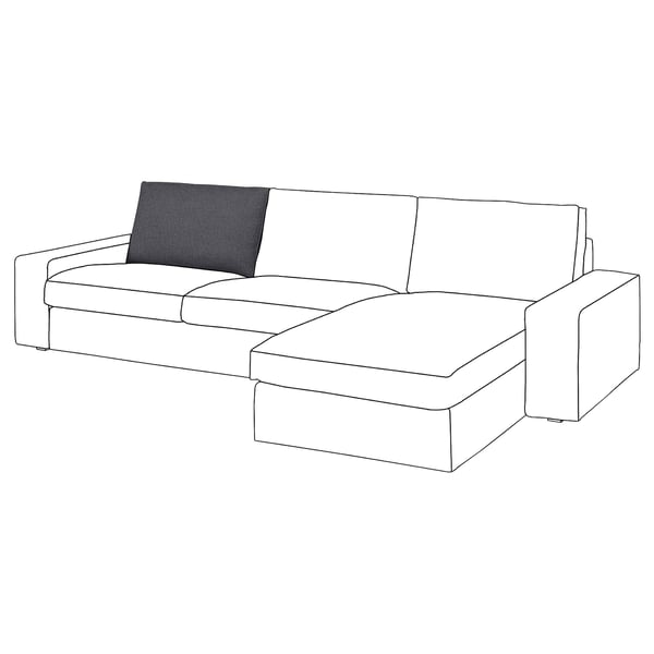 Sofa modular KIVIK, diseinu modernoa eta minimalista, kuxin grisa, bizkarra eta oinarri zuriak, lerro garbiak, itxura erosoa.