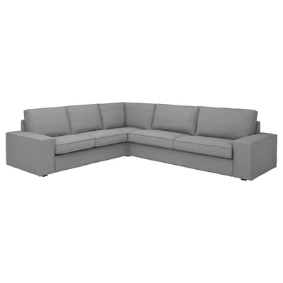 Sofa modular grisa KIVIK, diseinu modernoa, kuxin erosoa, L formakoa.