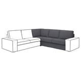 Sofa modular KIVIK, gris iluna, L forma, kuxin leunak, diseinu modernoa.