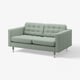 LANDSKRONA 2 eserlekuko sofa, Gunnared berde argia/metal-kolorea