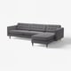LANDSKRONA 4 eserlekuko sofa, +chaiselongue-ak/Gunnared gris iluna/zura