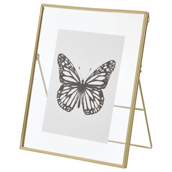 LERBODA argazki-markoa, zuri-beltzeko tximeleta-irudi bat, letoizko altzairu txapatuz egina, idazmahaia erabiltzeko diseinu angeluzuzena.