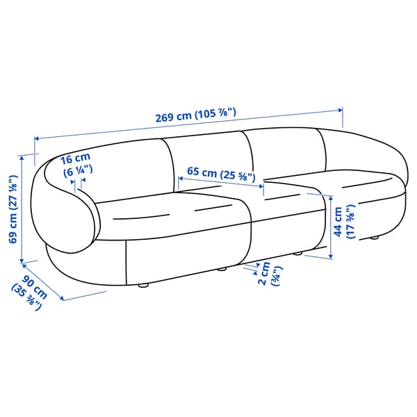 LILLESÄTER 4 eserlekuko sofa, Gunnared berde-hori bizia
