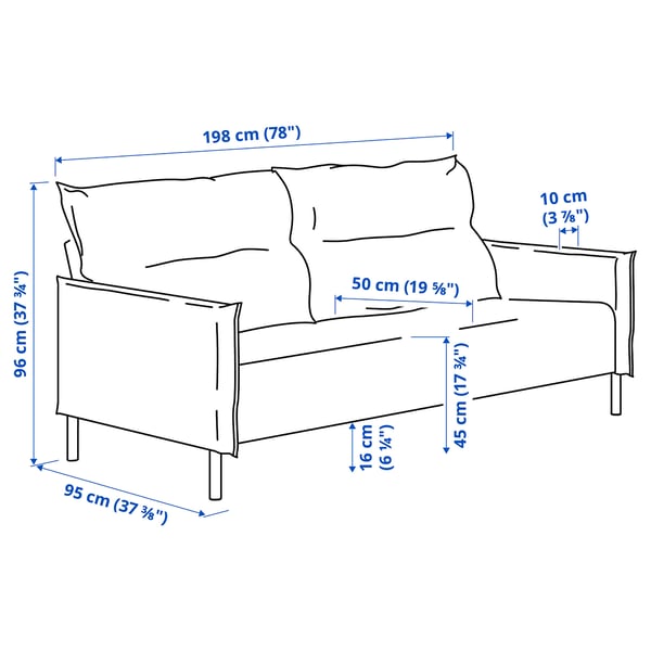 MANNARP 3 eserlekuko sofa, Saxemara beix grisaxka