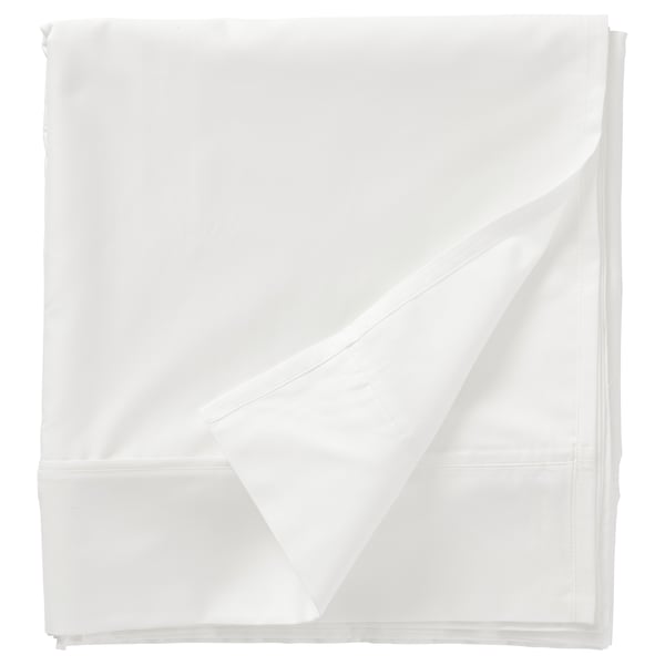 NATTJASMIN oheko izara zuria, kotoia eta lyocell nahasketa, sateen ehundura, laukizuzena, soila.