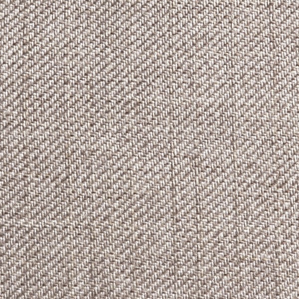 Beige argiko ehun leunaren hurbileko planoa, melange efektu sotila duena, ehundura estu eta uniformea erakusten duena, iraunkortasuna eta erosotasuna iradokitzen dituena.