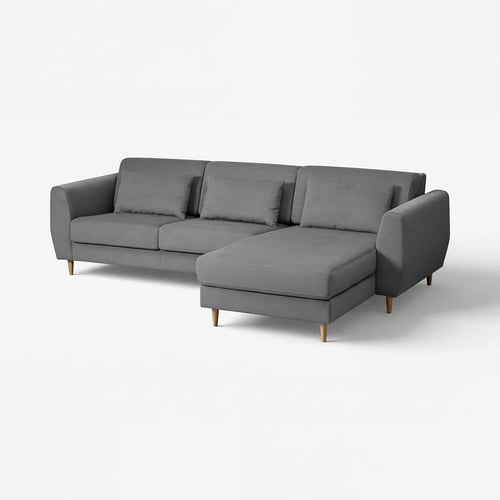 SLATORP 3 eserlekuko izkinako sofa, Hakebo gris iluna