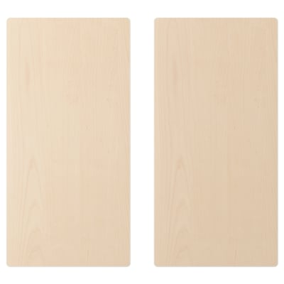 Egurrezko bi panel, argi kolorekoak, forma angeluzuzena, egitura leuna, erle-txapa.