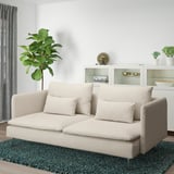 Areto modernoa sofa SÖDERHAMN, alfonbra, landareak, dekorazioa.