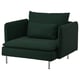 Aukera: Sofa aulkia SÖDERHAMN berde iluna metalezko hankekin