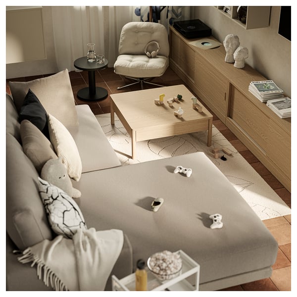 UPPÅKRA Chaise longue modulua, beso-euskarriekin ezkerra/Johanneshov gris iluna