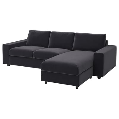 Sofa sekzionala VIMLE gris iluna, dotorea kaos saloiarekin, diseinu modernoa.