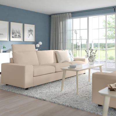 Sofa VIMLE beige argian: erosoa eta aldakorra