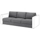 Sofa modernoa, tweed grisa, VIMLE, beso angeluzuzeneko 3 plazakoa.