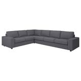 VIMLE sofa modular bat gris kolorekoa. Diseinu moderno eta garbia du, kuxin karratuekin eta oinarri sendo batekin. Ehuna poliesterra birziklatua eta iraunkorra da.