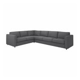 Sofa modular VIMLE grisa, diseinu modernoa, L forma, ehun leuna.