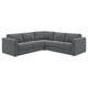 VIMLE sofa sekzionala, gris dotorea, diseinu minimalista modernoa, l formako, oihal leuneko estalkiak.