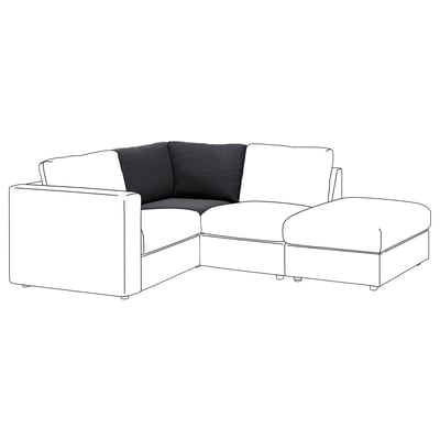 Sofa modular VIMLE, grisa eta zuria, diseinu modernoa, hiru plaza, L forma.