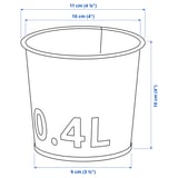 Ilustración con medidas para o produto: ÅKERBÄR.