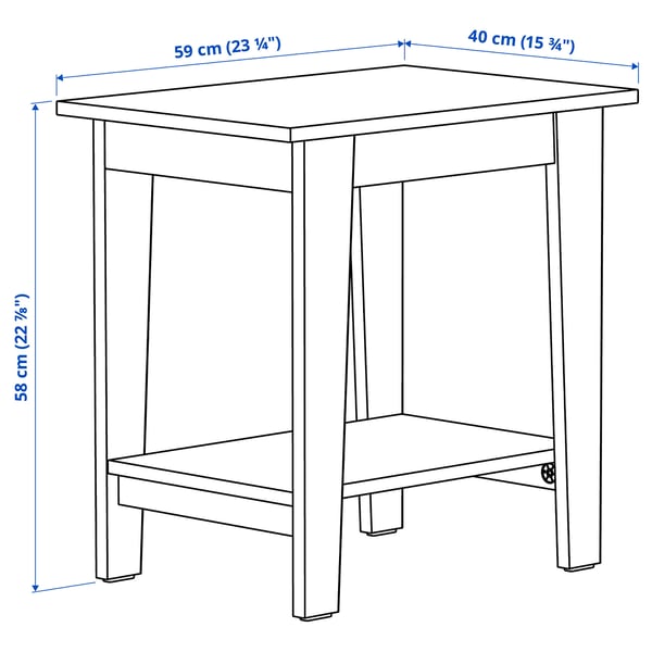ÄMMARYD Mesa auxiliar, gris, 59x40 cm