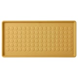 Alfombra de zapatos de plástico rectangular amarelo con patróns redondos para a recollida de sucidade.