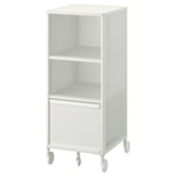 Unidade de almacenamento rodante branco BEKANT, metal, rectangular, deseño perforado, estantes, armario, rodas.