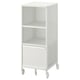 Opción: Unidade de almacenamento rodante branco BEKANT, metal, rectangular, deseño perforado, estantes, armario, rodas.