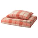 BESKSÖTEMAL: conxunto de roupa de cama de algodón plaid vermello-marrón. Material de flanela suave e cálido en forma rectángulo con deseño a cadros