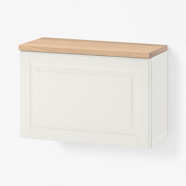 BESTÅ Combinación armarios parede, branco Smeviken/chapa carballo, 60x22x40 cm