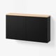 BESTÅ Combinación armarios parede, negro-marrón Lappviken/chapa carballo, 120x22x66 cm