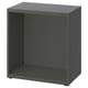 Un marco de almacenamento IKEA BESTÅ en gris escuro, de forma rectangular, cun deseño minimalista para un uso versátil de almacenamento.