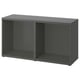 Unidade ikea BESTÅ gris escuro, rectangular, montable en parede ou independente, superficies sinxelas e planas.