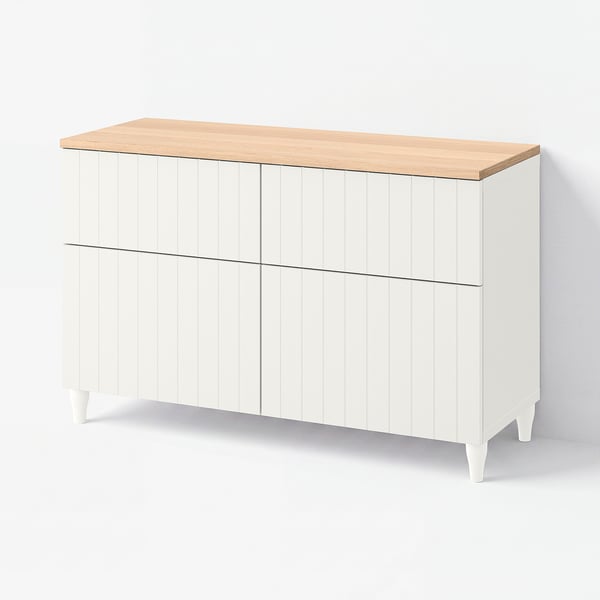 BESTÅ Moble salón, branco/Sutterviken/Kabbarp branco, 120x42x76 cm