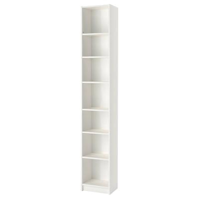 Libraría branca BILLY con estantes axustables, extensión de altura, taboleiro de partículas, plástico.