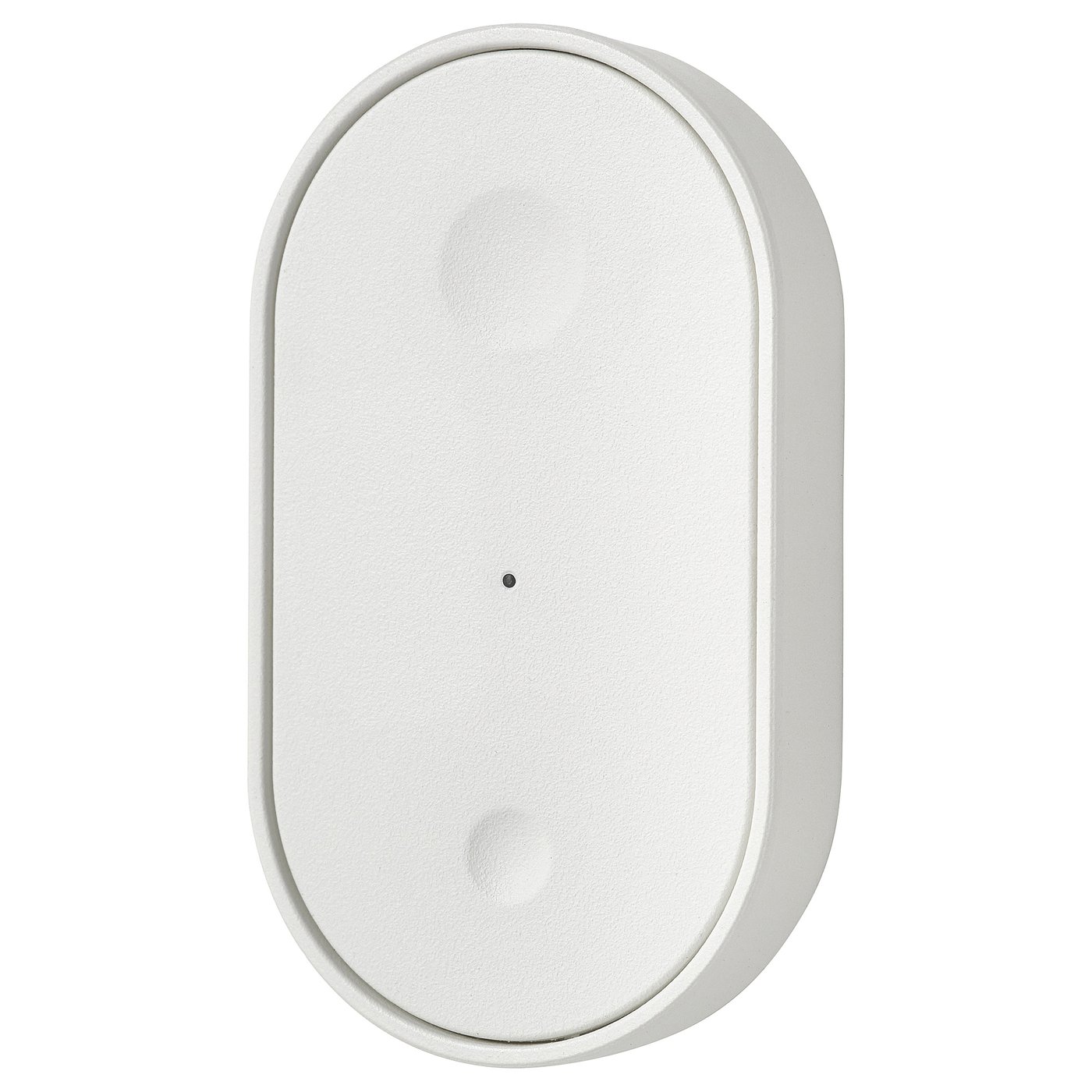 Un dispositivo de control remoto intelixente branco de forma oval BILRESA feito de plástico abs cun deseño elegante.