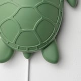 Lámpada de parede verde en forma de tartaruga; patrón detallado de cuncha; Luz suave, perfecta para o cuarto dos nenos.