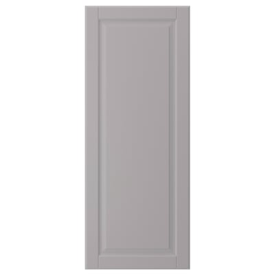 Porta de armario gris BODBYN con deseño de panel liso e biselado.
