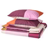 Roupa de cama BRUNKRISSLA: rosa, laranxa, cadrado branco. Algodón-viscosa. Inclúe fundas de almofadas e almofadas.