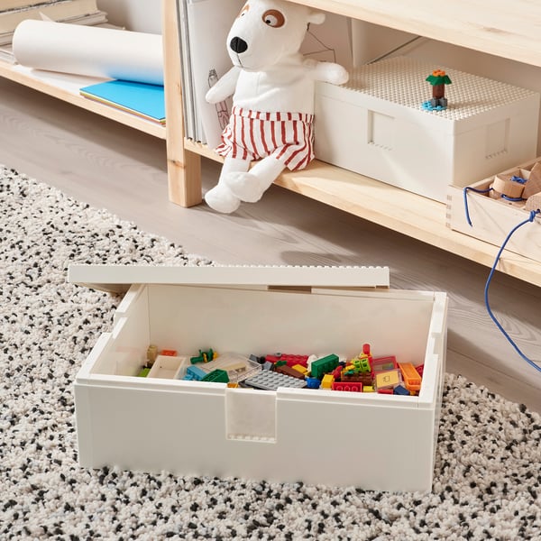 BYGGLEK LEGO® caixa con tapa, 35x26x12 cm