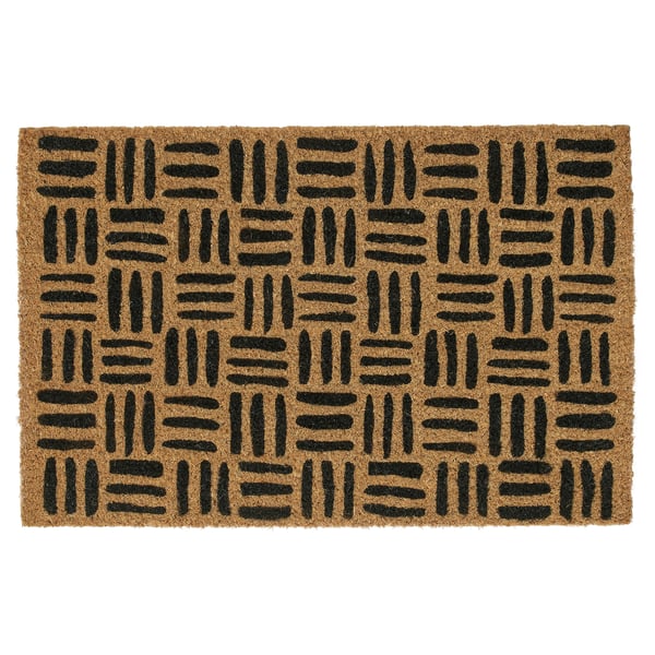 Alfombra CYKELGRIND, marrón con raias negras, rectangular, material de coir.