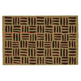Alfombra CYKELGRIND, marrón con raias negras, rectangular, material de coir.