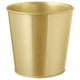Opción: Mostra unha plantadora de metal dourado chamada DAIDAI. É cilíndrico cunha superficie lisa, perfecto para plantas de interior.