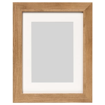 DALSKÄRR marco de madeira marrón claro con bordo interno branco, rectangular, deseño sinxelo.