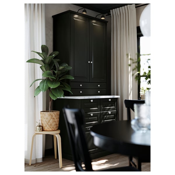 EKBACKEN Mesado, branco efecto mármore vivaz/laminado, 246x2.8 cm
