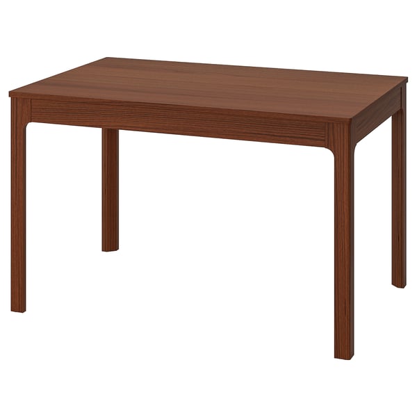 Mesa de comedor de revestimento de cinzas marróns EKEDALEN con parte superior rectangular e pernas extensibles