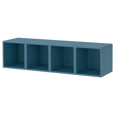 EKET Estantes modulares, azul agrisado escuro, 140x35x35 cm