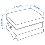 Ilustración con medidas para o produto: EKTORP.