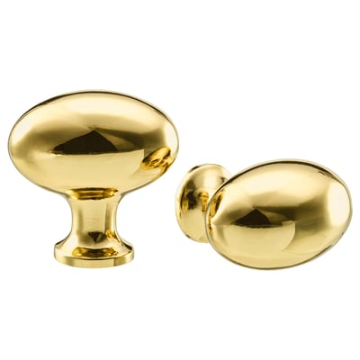 Pomos de latón dourado: deseño clásico, formas ovaladas, superficie lisa, aluminio e material de latón