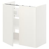 Armario de baño branco ENHET, rectangular con estante aberto, deseño moderno e aspecto limpo.